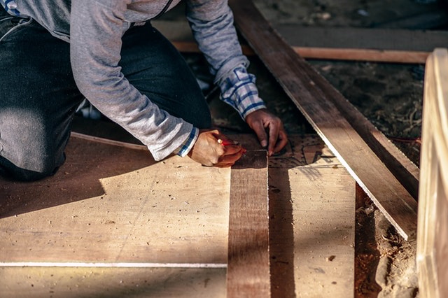 wood work going on floor