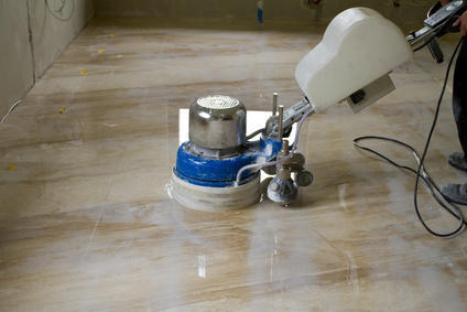 beige italian marble polished with hand held polishing machine