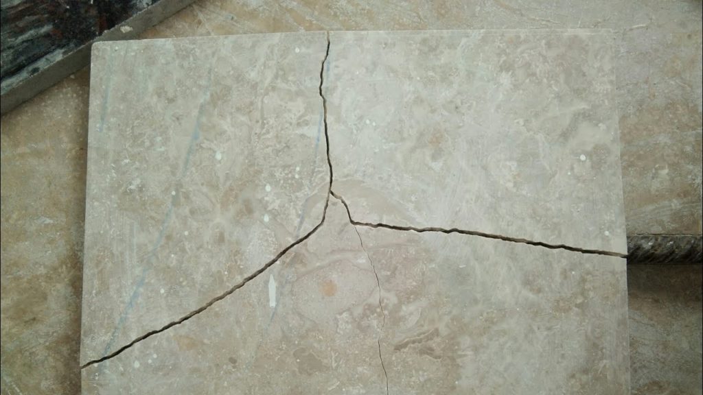 marble showing crack